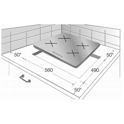 Beko 60 cm Induction 4 Zone Cooktop including Indyflex Zone - BCT601IGN image_2