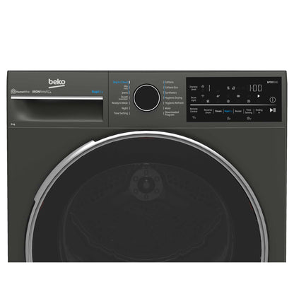 Beko 9kg Hybrid Heat Pump Tumble Dryer with Steam in Black - BDPB904HG image_4