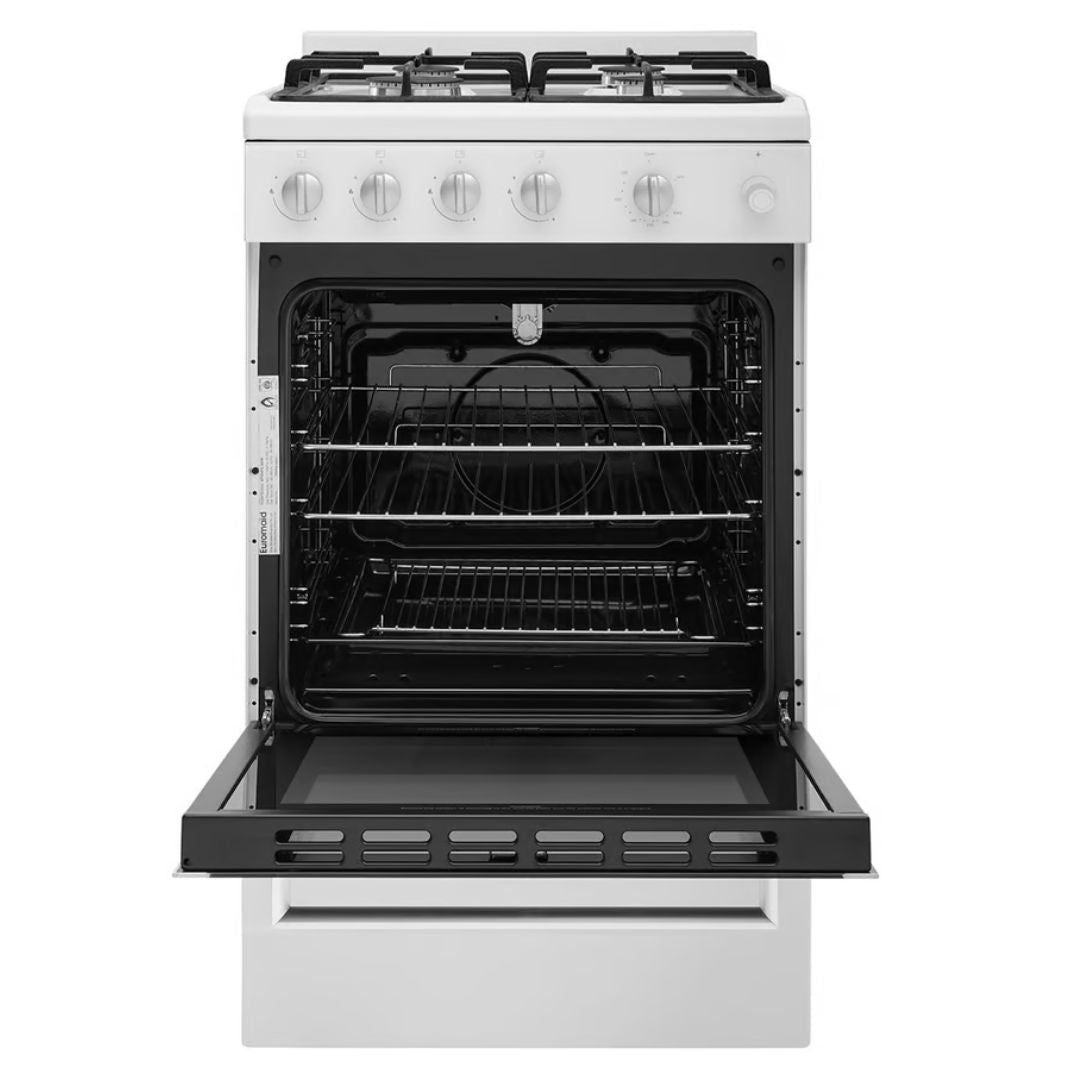 Euromaid 54cm Freestanding Gas Oven With Gas Cooktop EFS54FCSGW Bi