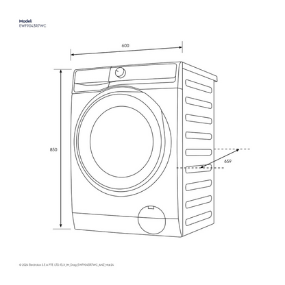 Electrolux 9kg Front Load Washing Machine