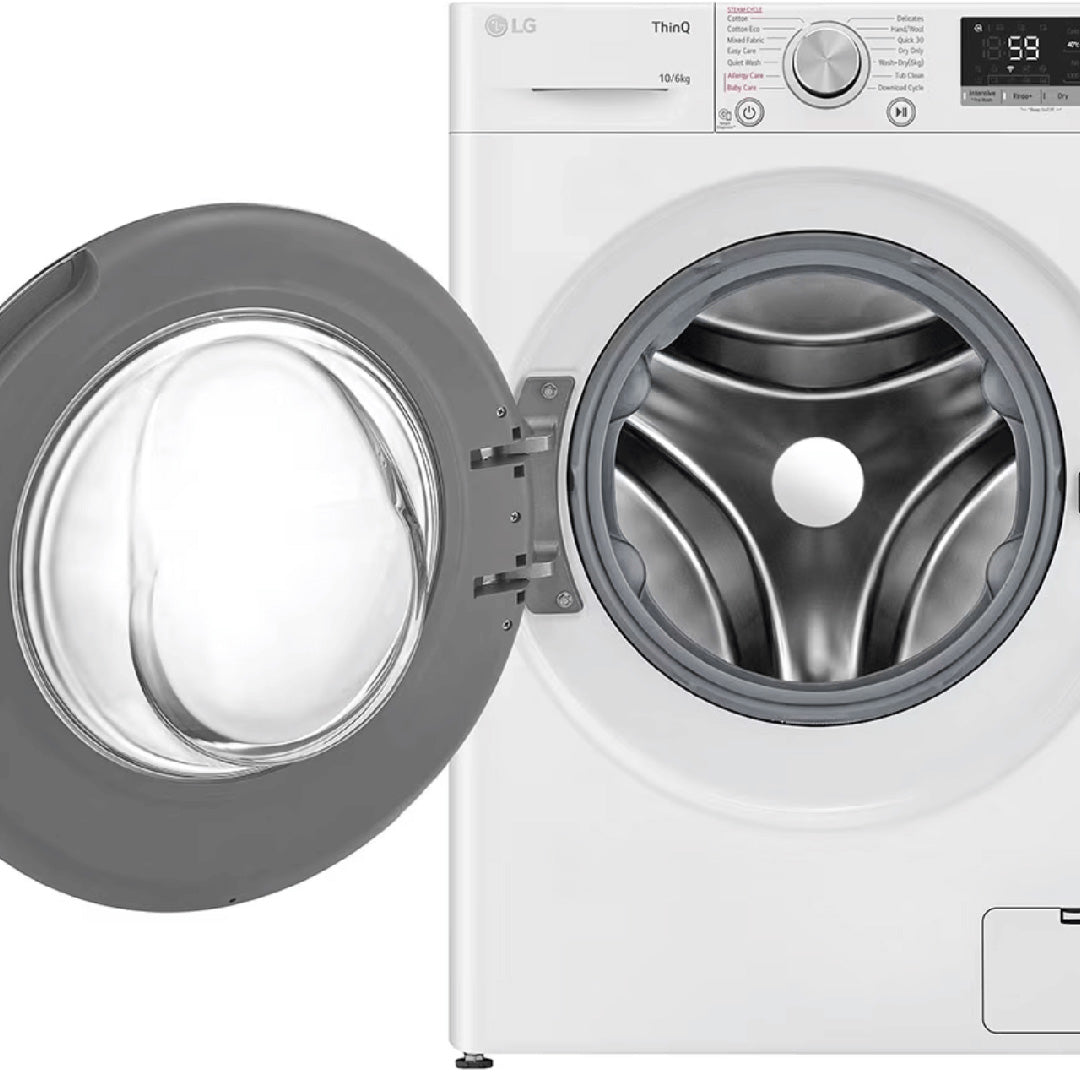 LG 10kg/6kg Series 5 White Front Load Washer Dryer Combo - WVC51410W image_3