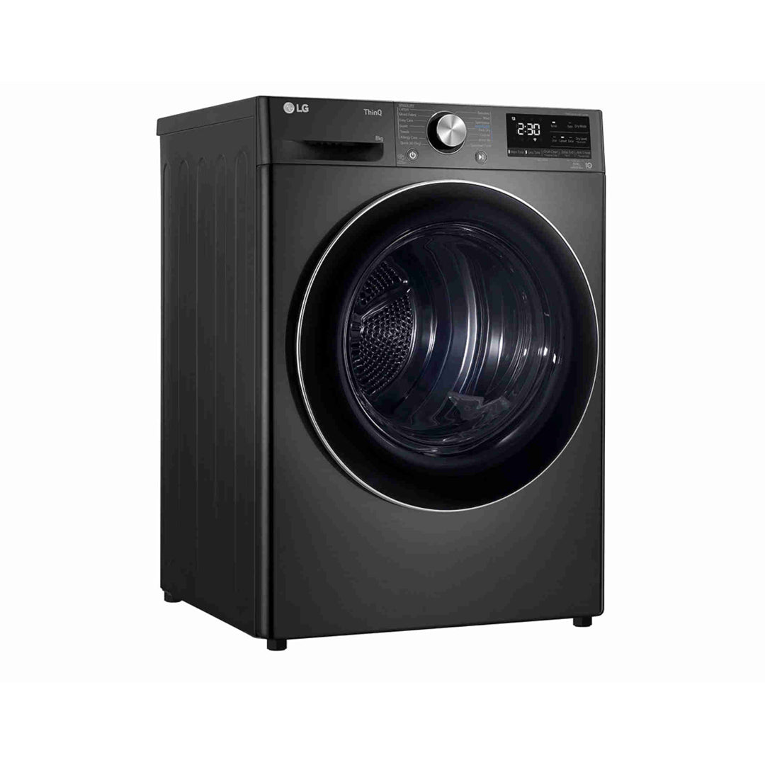 LG 8kg Heat Pump Dryer with Inverter Control in Black Steel