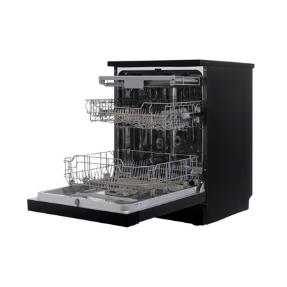 Omega Appliances 60cm Freestanding Dishwasher Black Stainless Steel