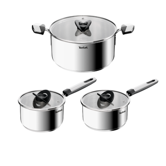 Tefal Emotion+ Induction Stainless Steel Uncoated 3pc Pot Set