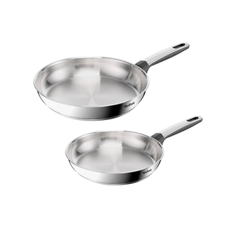 Tefal Emotion+ Induction Stainless Steel Uncoated Twin Pack Frypan 24/28cm