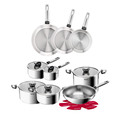 Tefal Emotion+ Induction Stainless Steel Uncoated 9pc Set