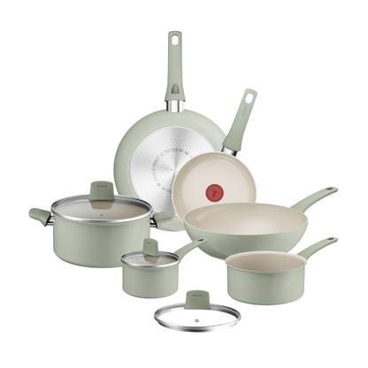 Tefal Recycle Ceramic Induction Non-Stick Green Lichen 6pc Set