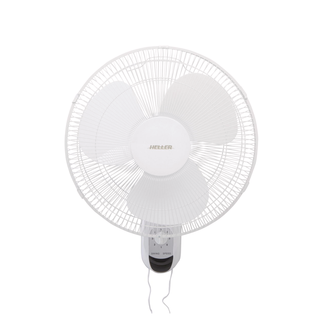 Heller 40cm Oscillating Wall Fan with Pull Cord