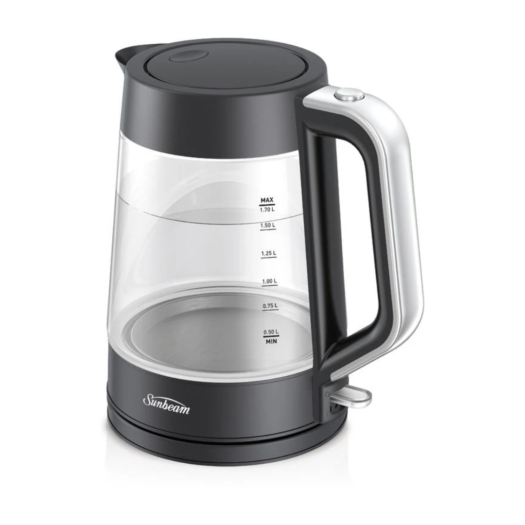 Sunbeam 1.7L Black Classic Glass Kettle