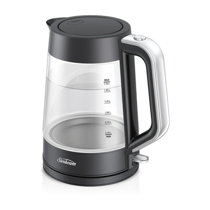 Sunbeam 1.7L Black Classic Glass Kettle