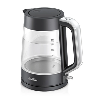Sunbeam 1.7L Black Classic Glass Kettle