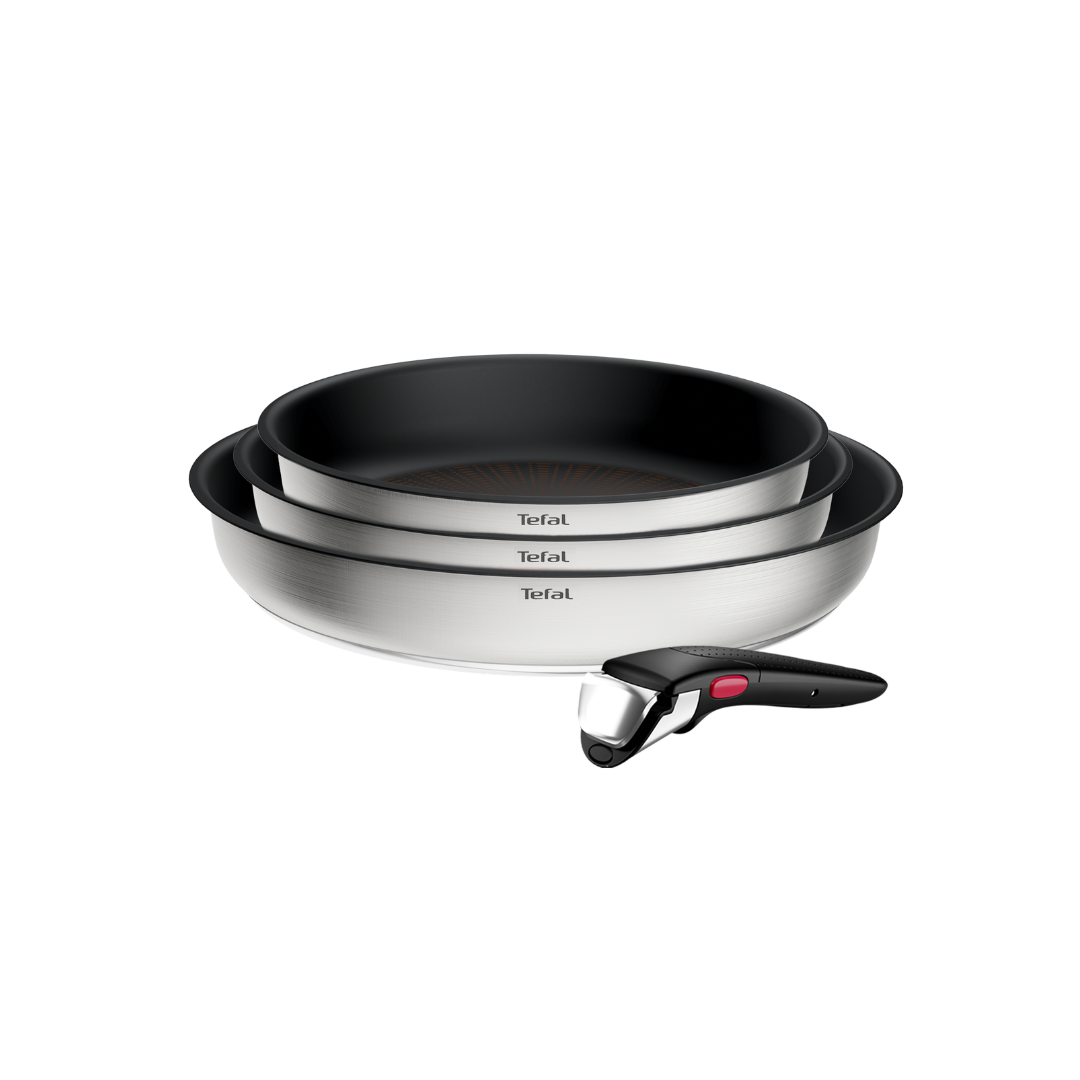 Tefal Ingenio Emotion+ Induction Stainless Steel Non-Stick 4pc Frypan Set