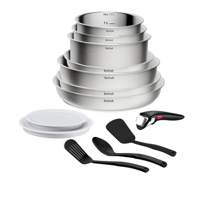 Tefal Ingenio Emotion+ Induction Uncoated Stainless Steel 13pc Set