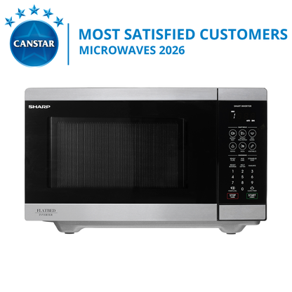 Sharp 26L 900W Flatbed Inverter Microwave Stainless Steel