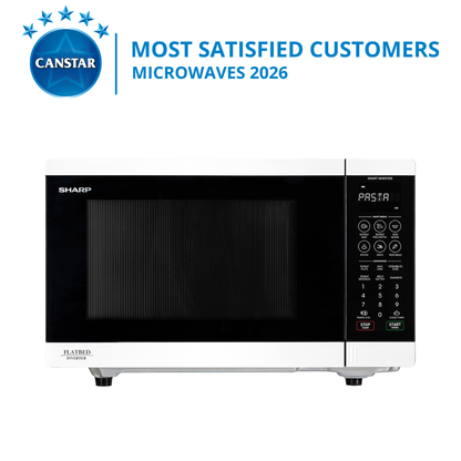 Sharp 32L Flatbed Microwave Oven in White