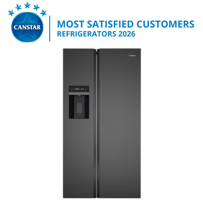 Westinghouse 596L Side By Side Fridge Matte Black