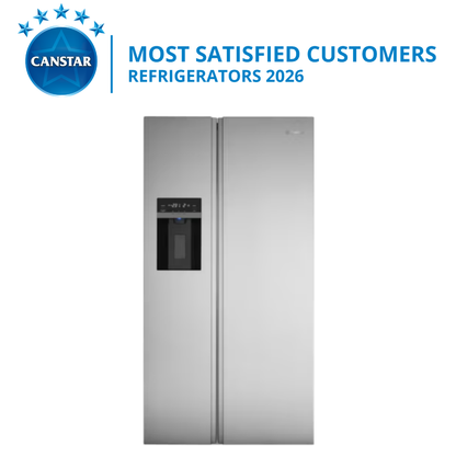 Westinghouse 596L Side By Side Fridge - Stainless Steel
