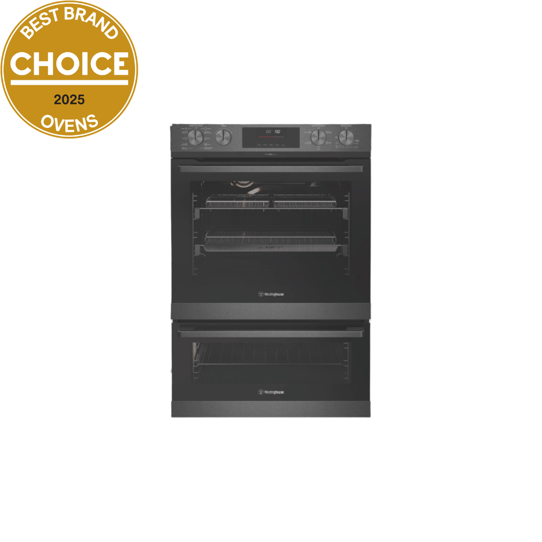 Westinghouse 60cm Multi-Function 10/5 Pyrolytic Duo Oven with AirFry & SteamBake Dark Stainless Steel