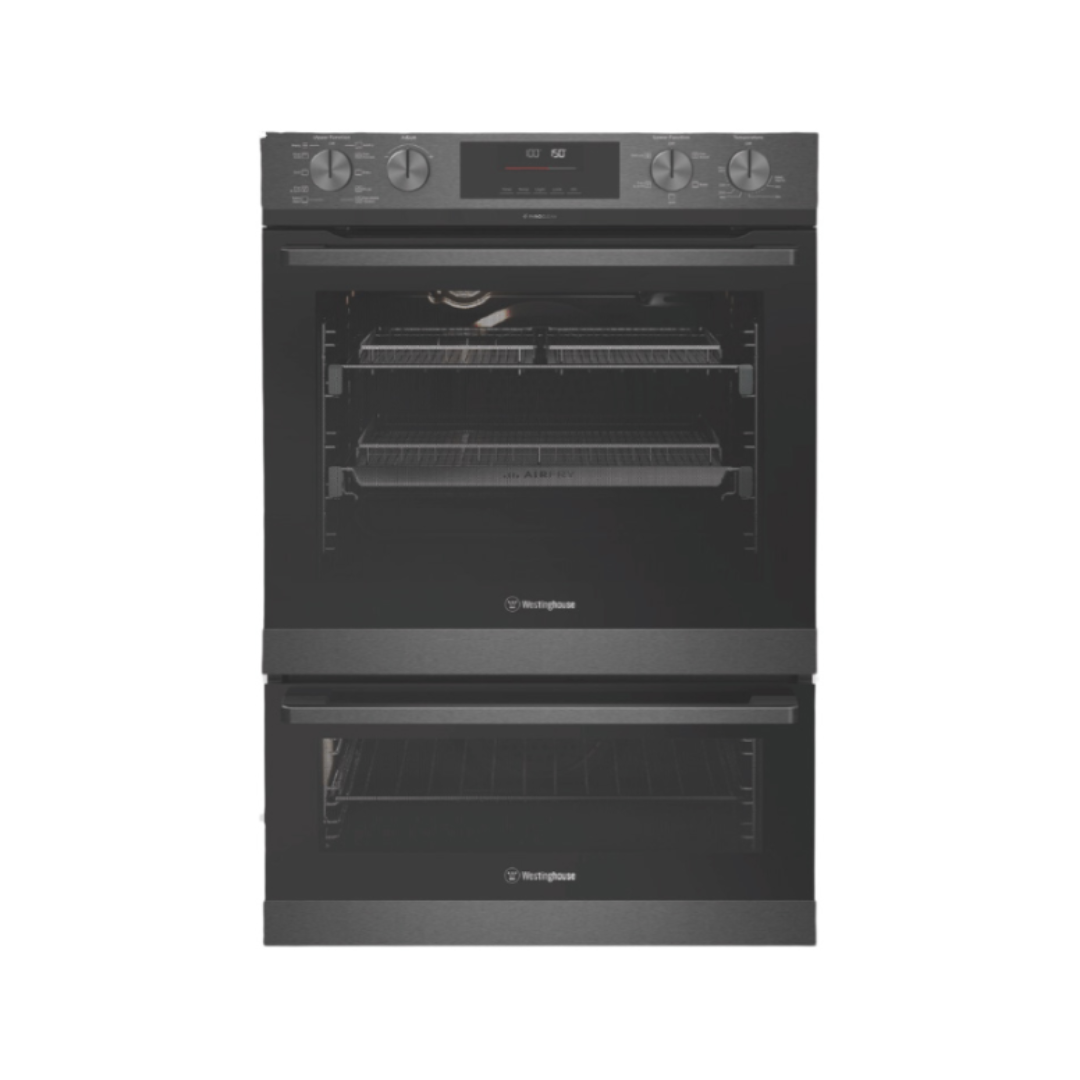 Westinghouse 60cm Multi-Function 10/5 Pyrolytic Duo Oven with AirFry & SteamBake Dark Stainless Steel