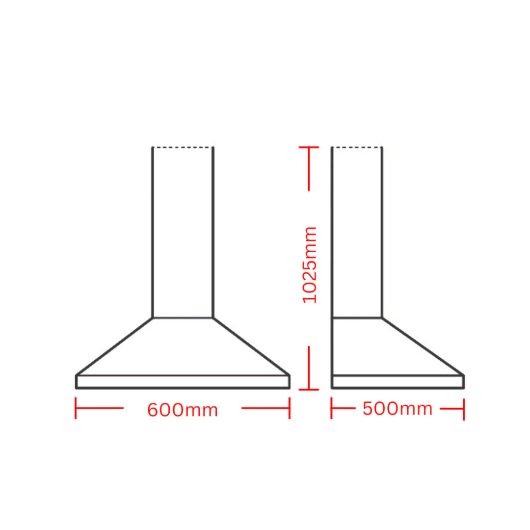 Euromaid 60cm Pyramid Canopy Rangehood
