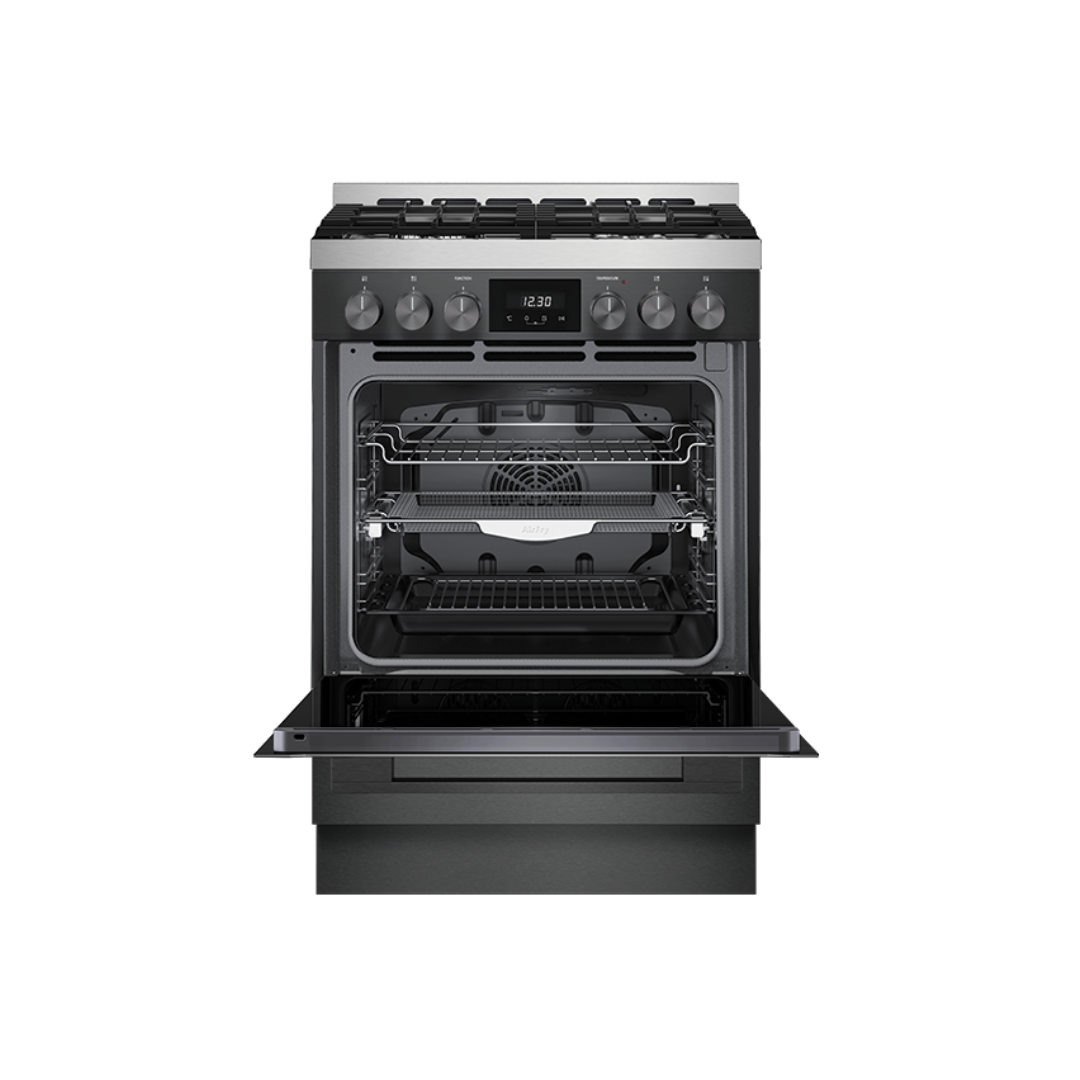Euromaid 60cm 11 Function Pyrolytic Dual Fuel Freestanding Cooker