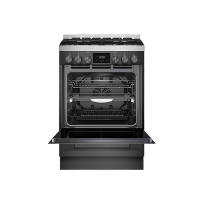 Euromaid 60cm 11 Function Pyrolytic Dual Fuel Freestanding Cooker