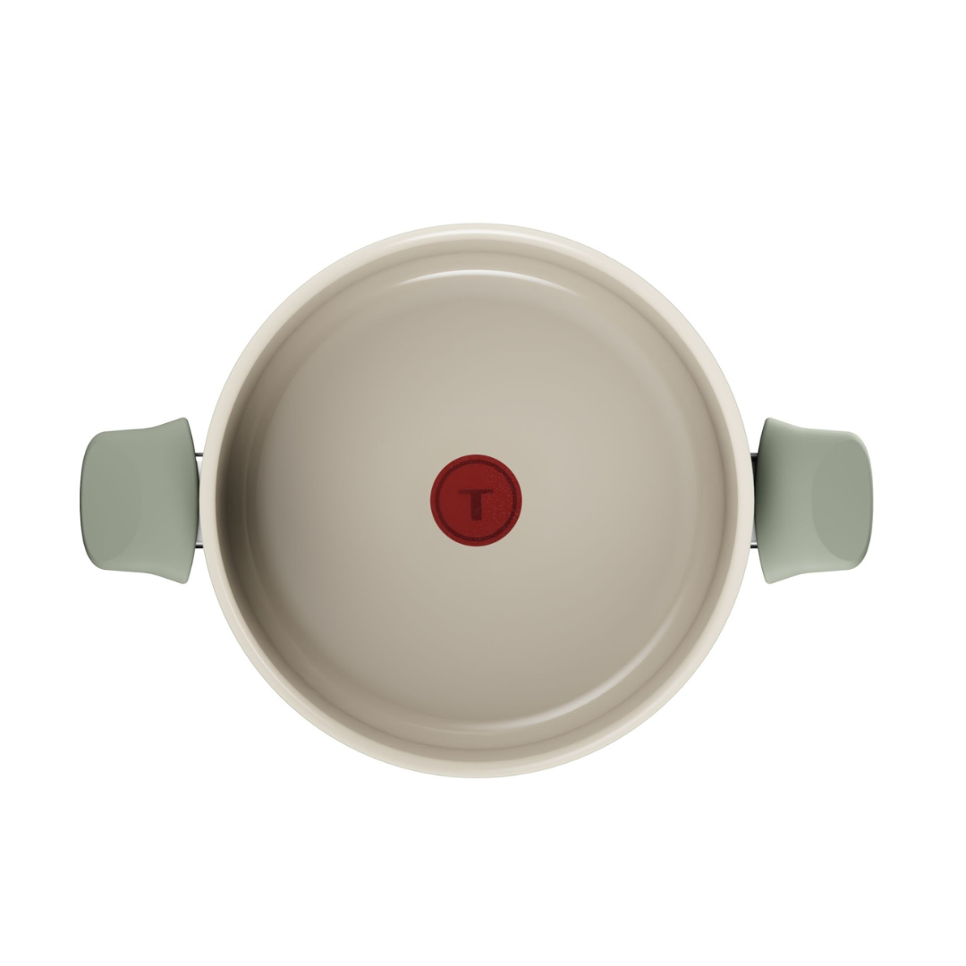 Tefal Recycle Induction Ceramic Green Lichen Non-Stick Stewpot 24cm + Lid