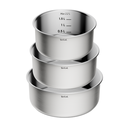 Tefal Ingenio Emotion+ Induction Uncoated Stainless Steel 4pc Pot Set