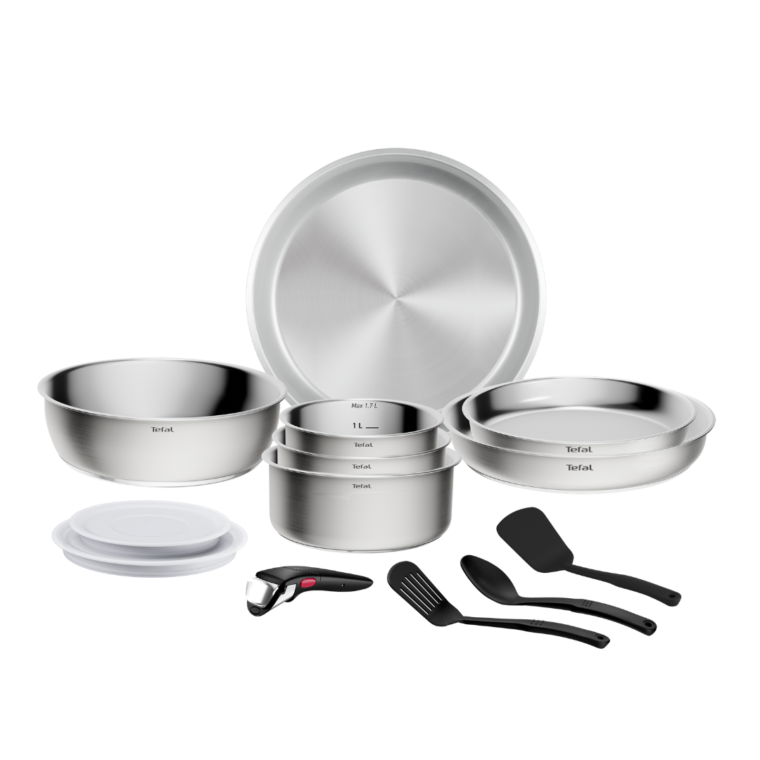 Tefal Ingenio Emotion+ Induction Uncoated Stainless Steel 13pc Set