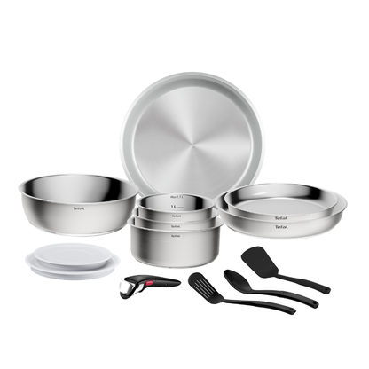 Tefal Ingenio Emotion+ Induction Uncoated Stainless Steel 13pc Set