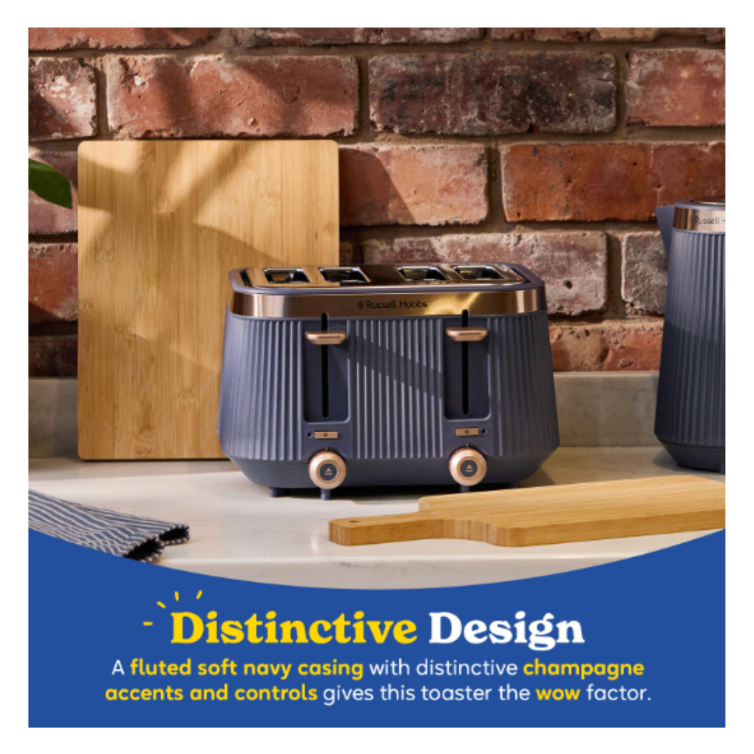 Russell Hobbs Bronte 4 Slice Toaster - Soft Navy