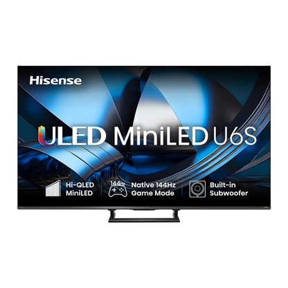 Hisense ULED MiniLED 65" U6S Hi-QLED 144Hz 4K Smart AI TV (2026)