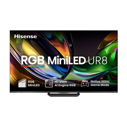 Hisense 65" UR8SAU RGB MiniLED 180Hz 4K Smart AI TV (2026)