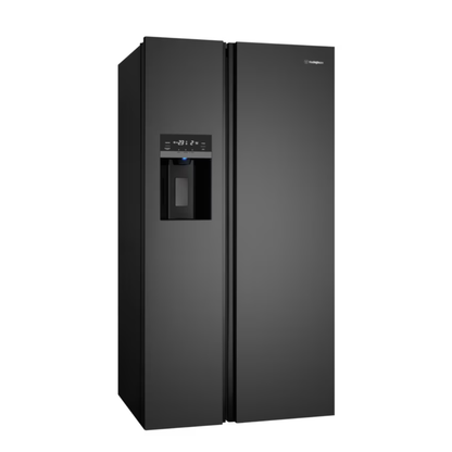 Westinghouse 596L Side By Side Fridge Matte Black