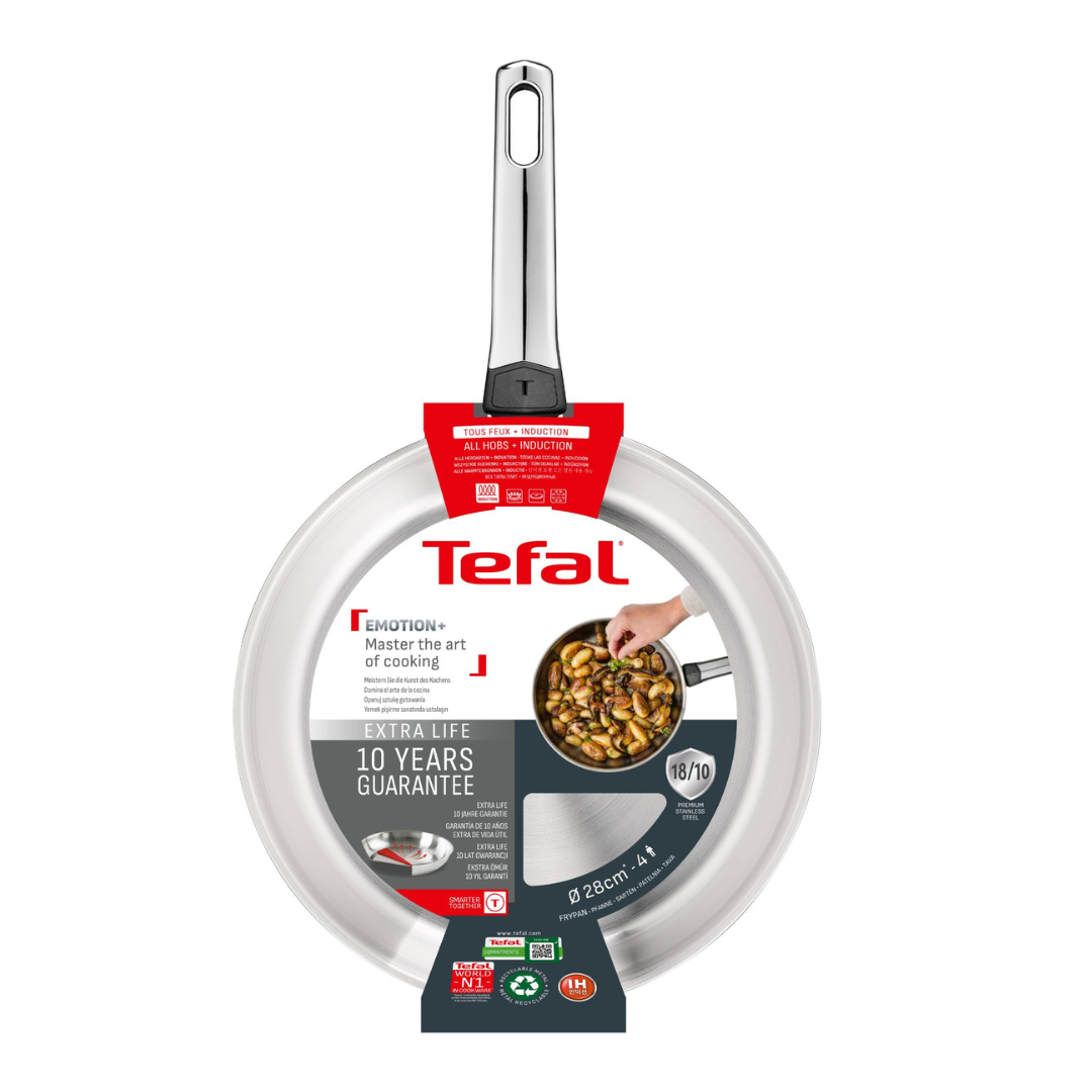 Tefal Emotion+ Induction Stainless Steel Uncoated Frypan 28cm