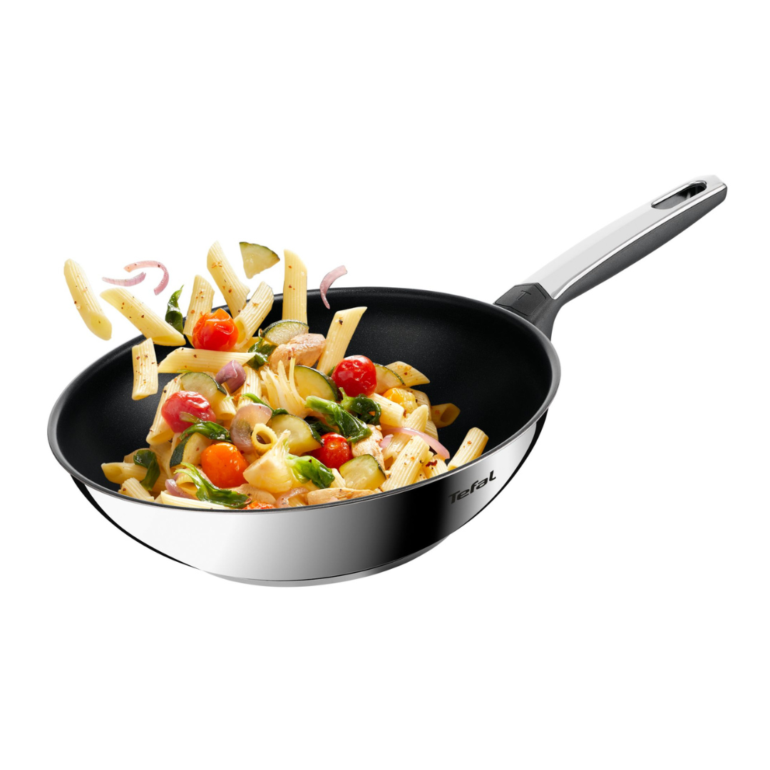 Tefal Emotion+ Induction Stainless Steel Uncoated Wok 28cm