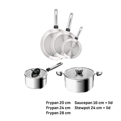 Tefal Emotion+ Induction Stainless Steel Uncoated 5pc Set