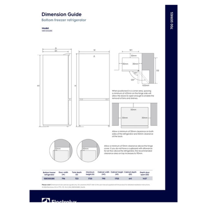 Electrolux 496L Bottom Mount Fridge Matt Charcoal Black