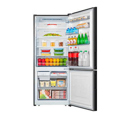 Hisense 417L Bottom Mount Fridge Black Steel