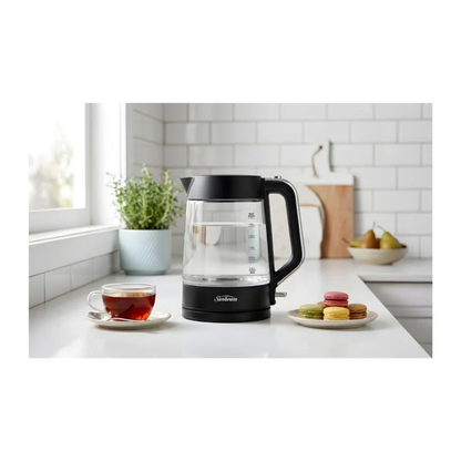 Sunbeam 1.7L Black Classic Glass Kettle