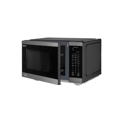 Sharp 26L Flatbed Microwave in Black Steel with Smart Inverter
