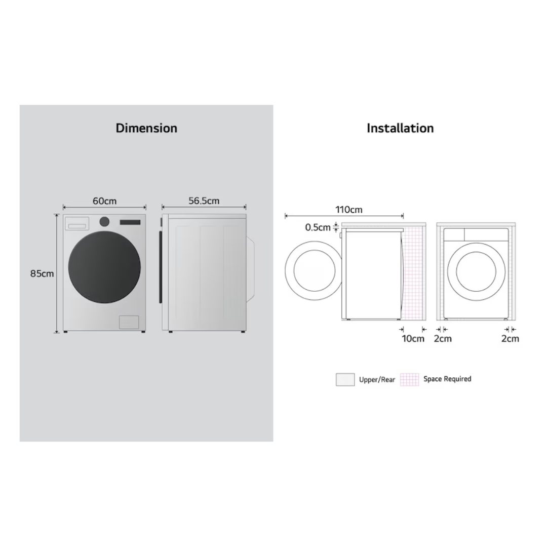 LG 9kg Series 3 AI Front Load Washing Machine