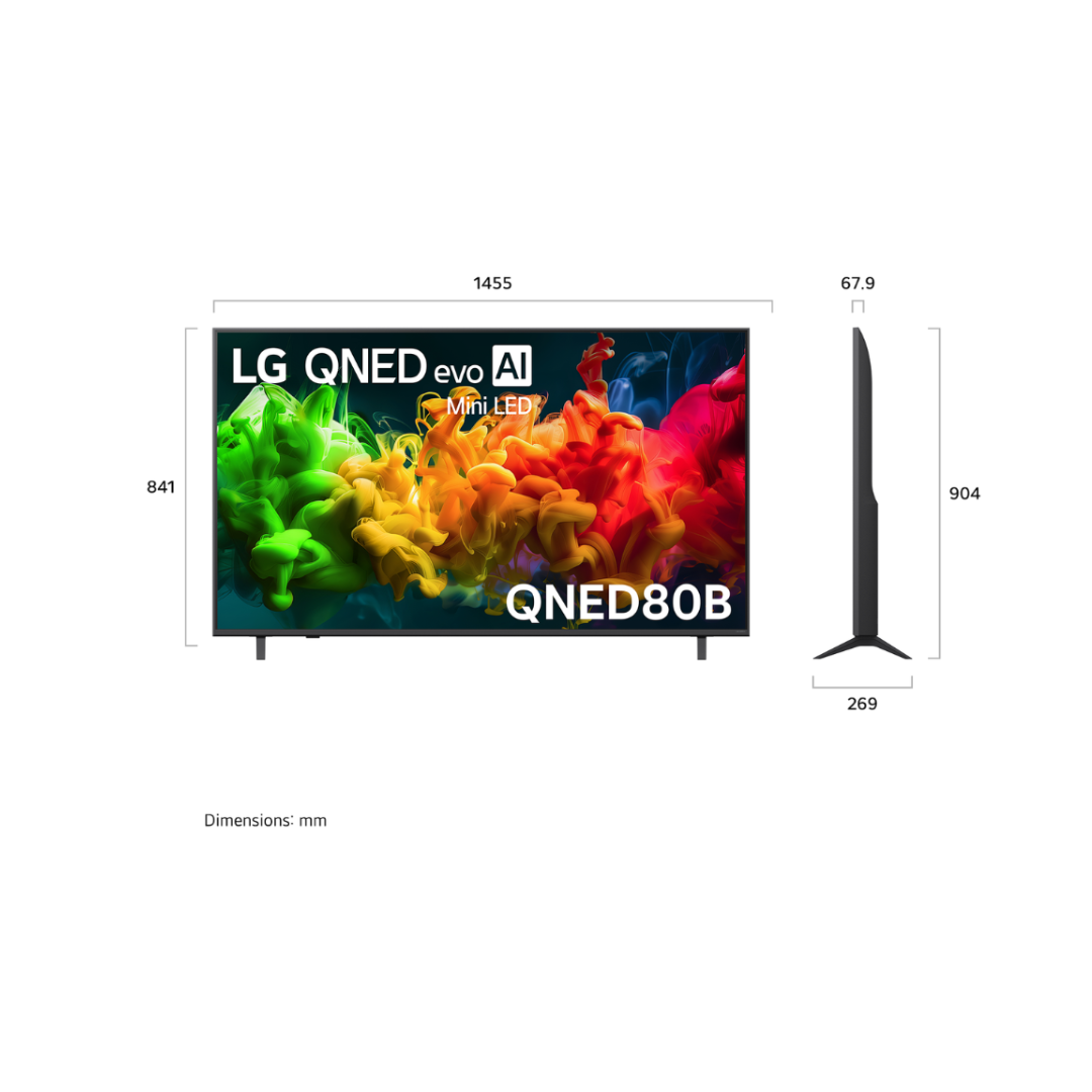 LG 65" QNED80B EVO AI MINI LED 4K SMART TV (2026)