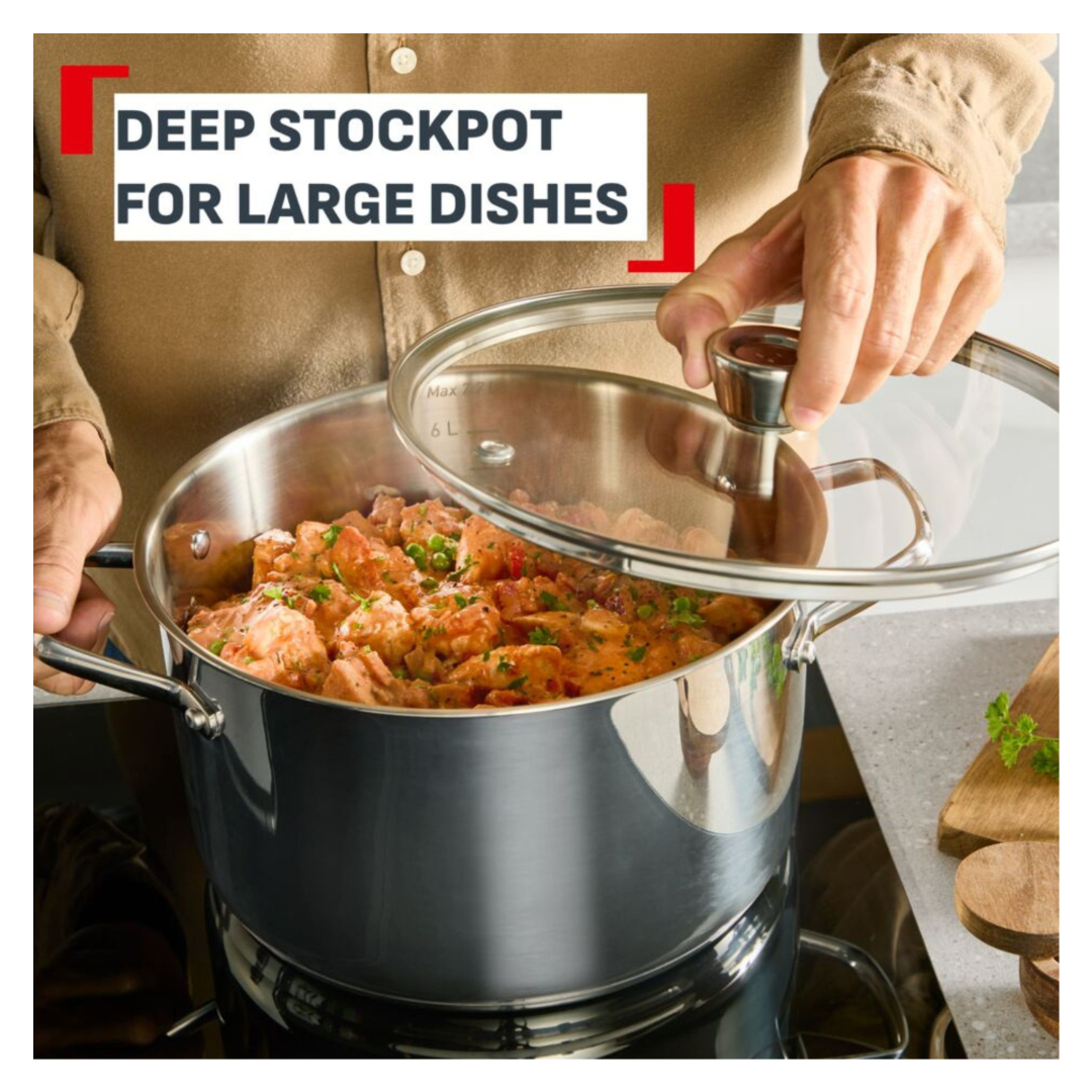 Tefal Space+ Emotion+ XL Induction Stainless Steel Big Pot 9.6L
