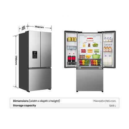 Hisense 544L PureFlex French Door Fridge