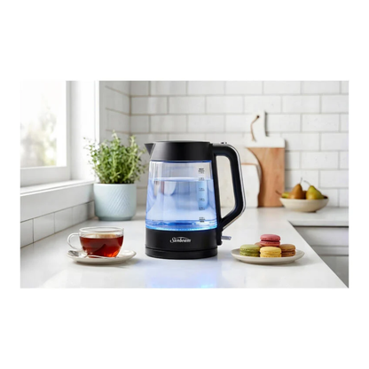 Sunbeam 1.7L Black Classic Glass Kettle