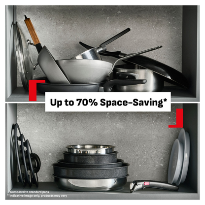 Tefal Ingenio Emotion+ Induction Stainless Steel Non-Stick 4pc Frypan Set