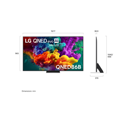 LG 75" QNED86B EVO AI MINI LED 4K SMART TV (2026)