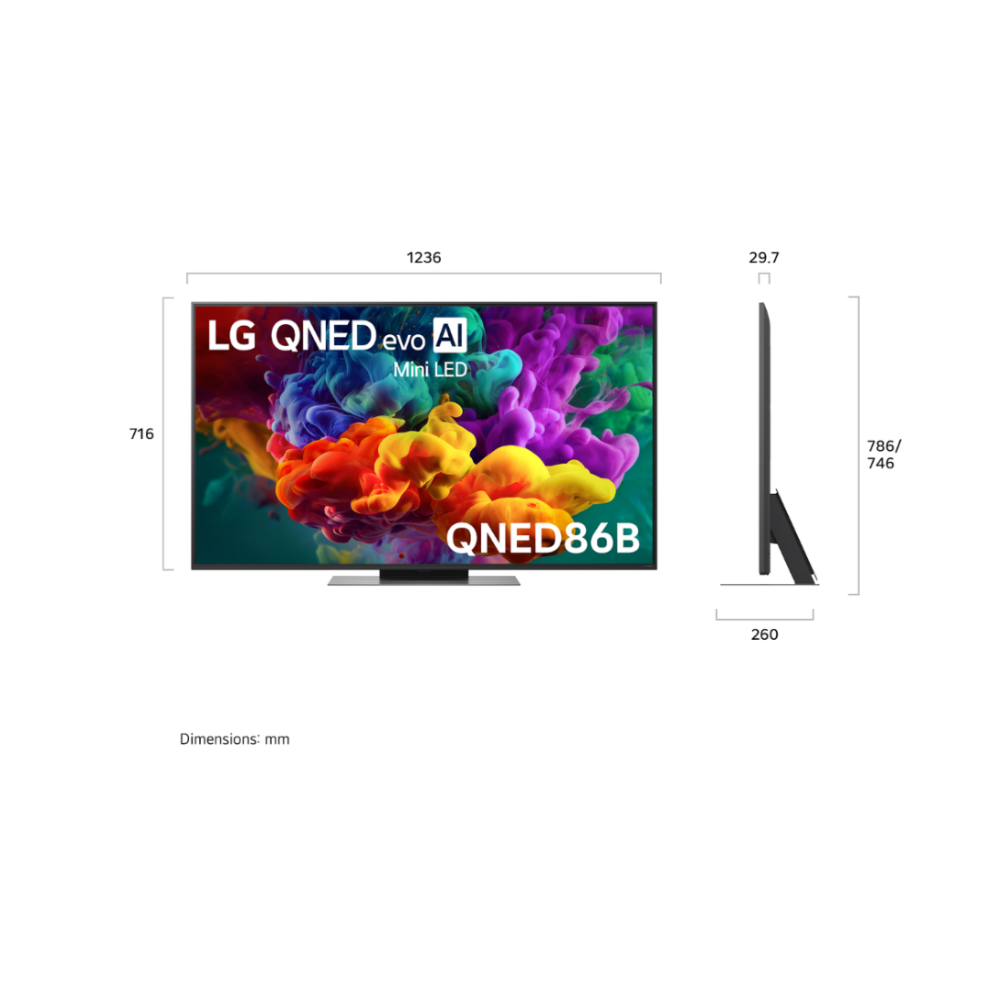 LG 55" QNED86B EVO AI MINI LED 4K SMART TV (2026)