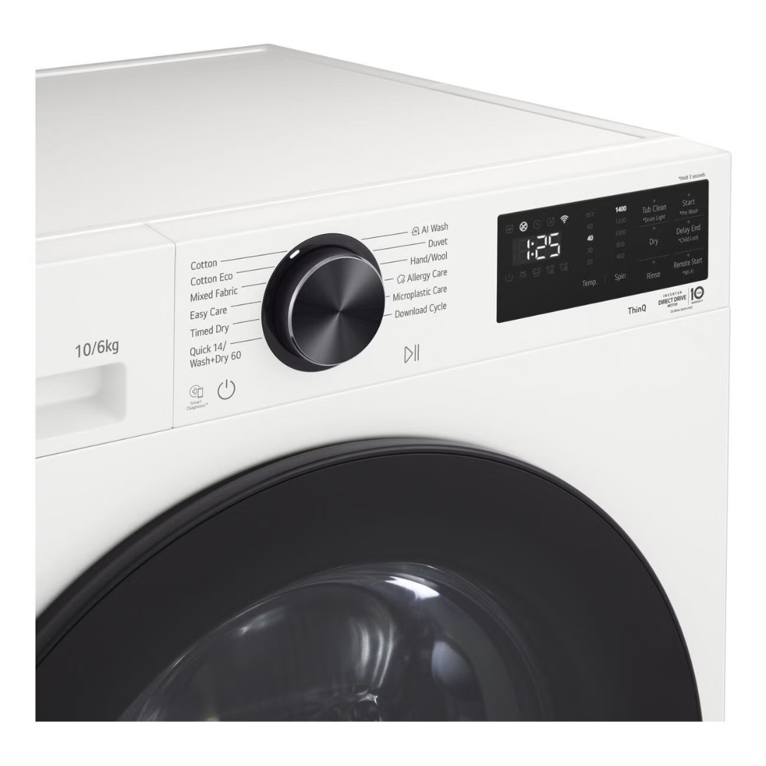 LG 10/6kg Series 3 AI Front Load Washer Dryer Combo